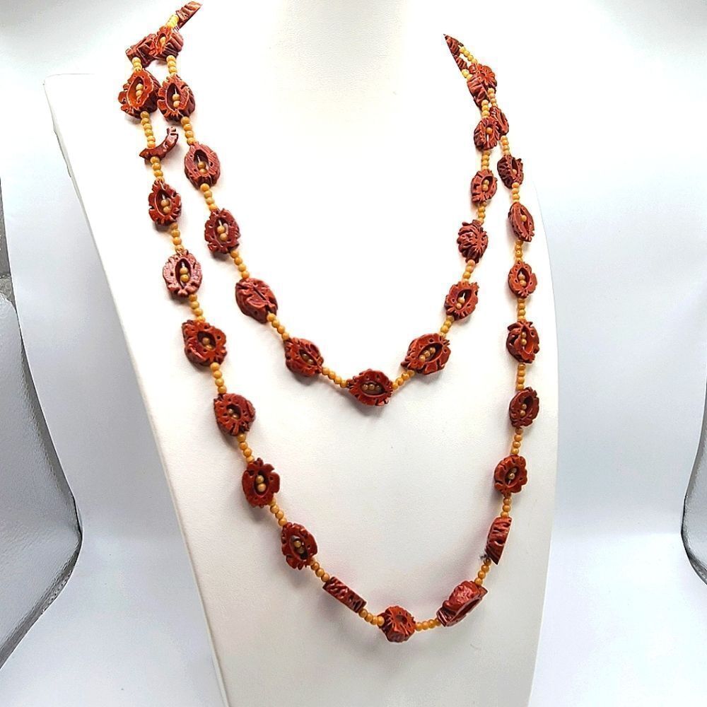 Sliced Walnut Necklace, vintage,  handmade